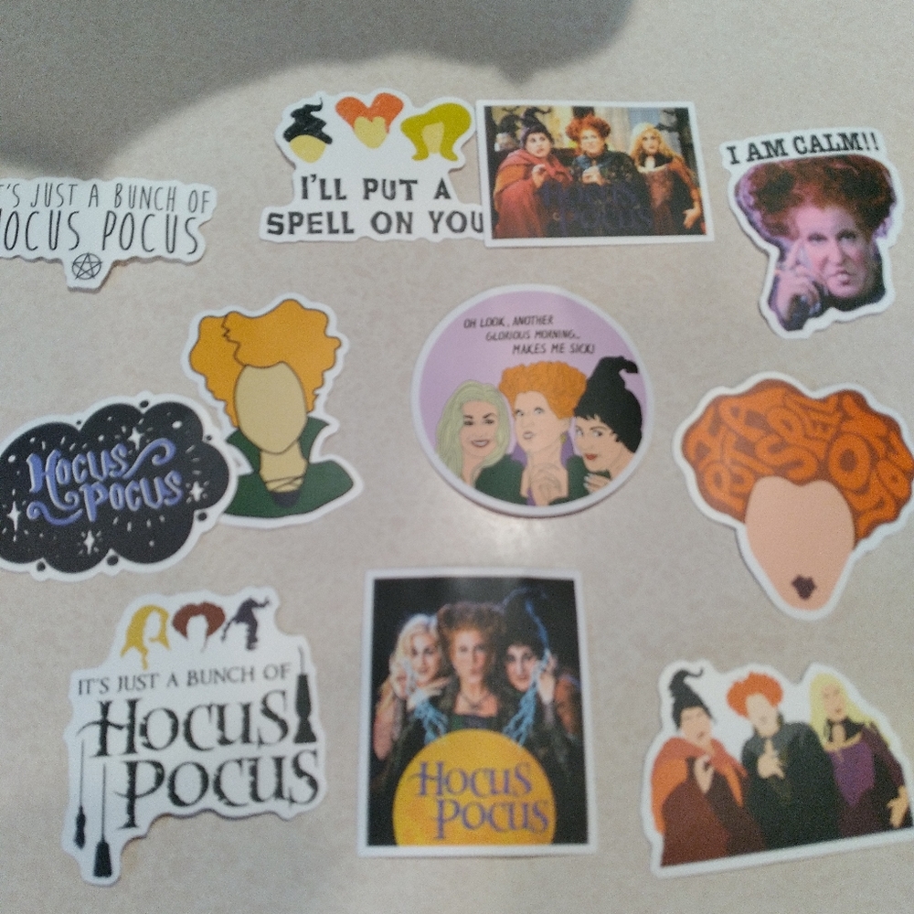 Witches hocus-pocus stickers 10 & necklace - Picture 5 of 7